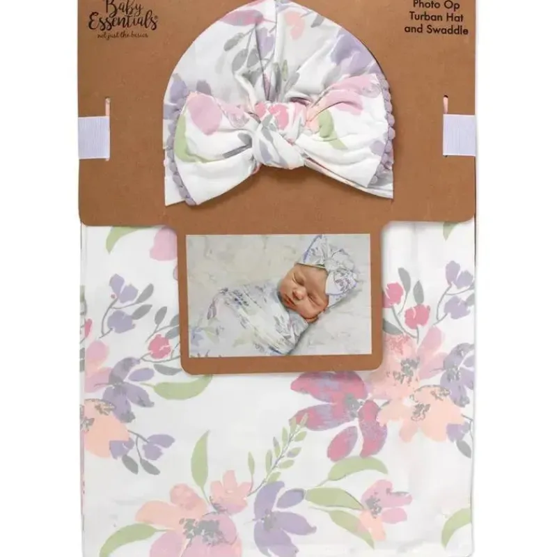 ad_sutton__cobertor_de_al_SKUG7vpJXcu_0.webp AD Sutton – Cobertor de algodão para bebê com faixa de cabeça ou conjunto de chapéu, flor lilás Hot