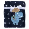 AD Sutton - Cobertor de pelúcia Baby Essentials, azul Dino Fashion