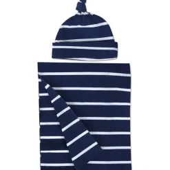 AD Sutton – Cobertor envoltório de algodão para bebê com faixa de cabeça ou conjunto de chapéu, espaço azul Outlet