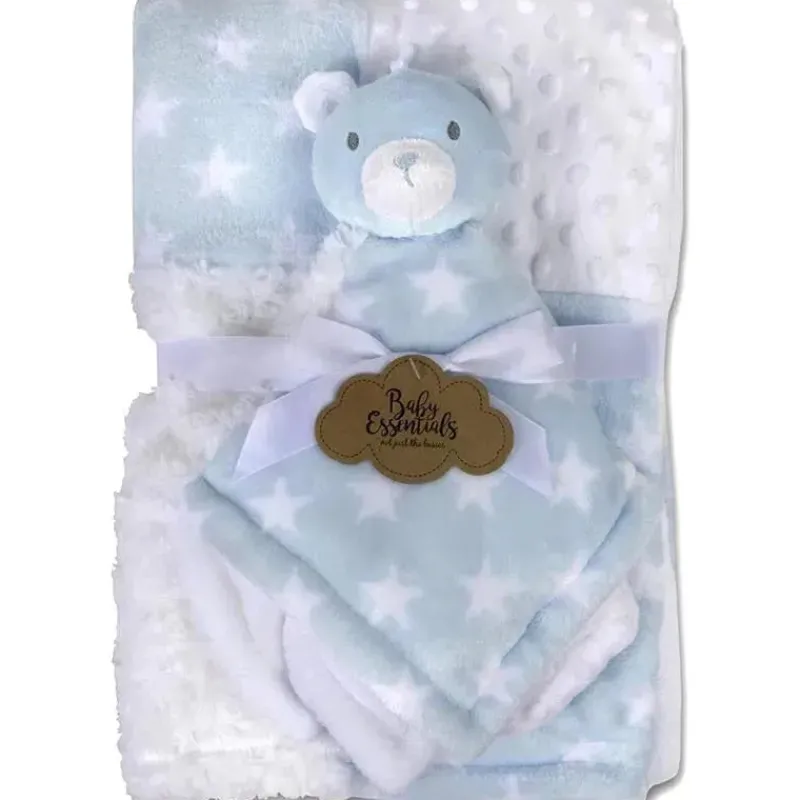 ad_sutton__cobertores_ess_SKUC8iERlrR_0.webp AD Sutton - Cobertores essenciais para bebês com cobertor de segurança, azul urso Clearance