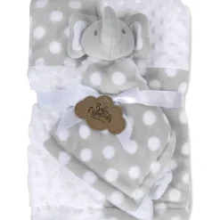 AD Sutton - Cobertores essenciais para bebês com cobertor de segurança, cinza elefante Fashion