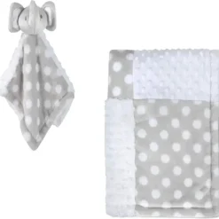 AD Sutton - Cobertores essenciais para bebês com cobertor de segurança, cinza elefante Fashion