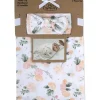 AD Sutton – Conjunto de manta de algodão para bebê com faixa de cabeça ou chapéu, flor Fashion