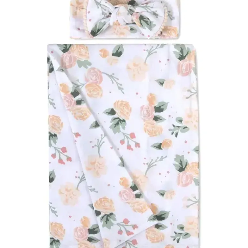 ad_sutton__conjunto_de_ma_SKU809K0l2n_1.webp AD Sutton – Conjunto de manta de algodão para bebê com faixa de cabeça ou chapéu, flor Fashion