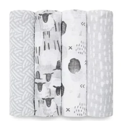 Aden + Anais - 4 Pk Swaddles de musselina, pasto Hot