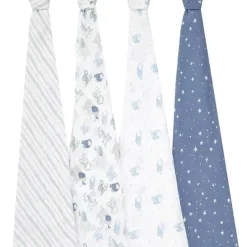 Aden + Anais - 4 Pk Swaddles Muslin, Time To Dream Hot