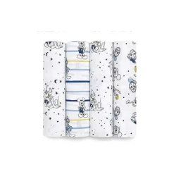 Aden + Anais - 4 Pk Swaddles Muslin, Mickey Stargazer Clearance