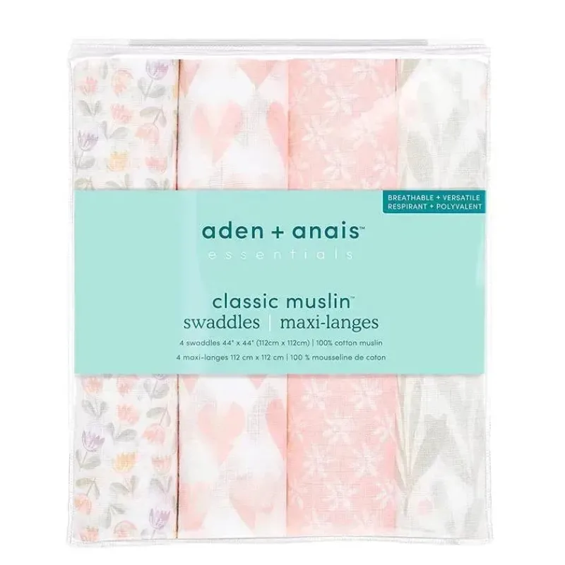 aden__anais___pk_swaddles_SKUR2eGdm49_0.webp Aden + Anais - 4 Pk Swaddles Muslin, Piece of My Heart Discount