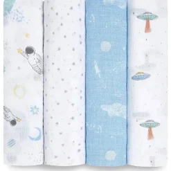 Aden + Anais - 4 Pk Swaddles Muslin, Space Explorers Best