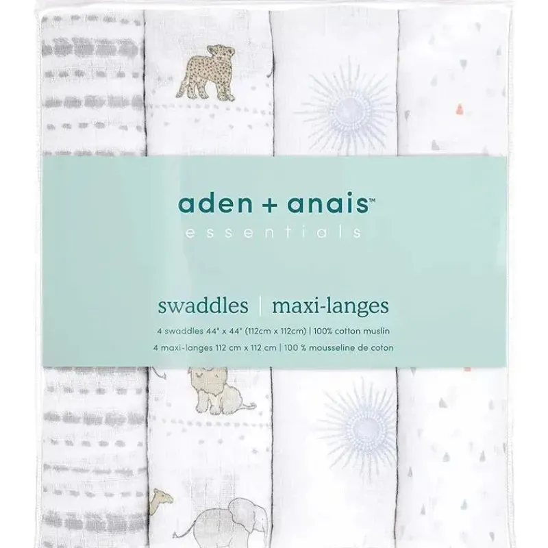 aden__anais___pk_swaddles_SKUlC8nlNmB_1.webp Aden + Anais - 4 Pk Swaddles Muslin, Sunshine Hot
