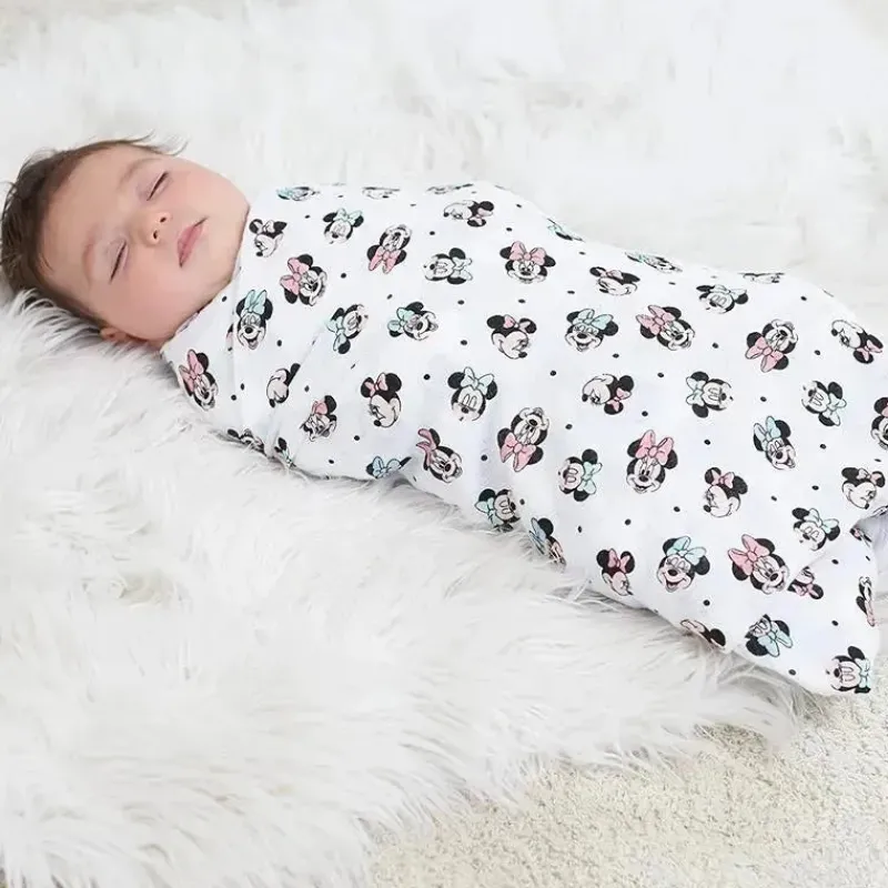 aden__anais__cobertor_swa_SKU6MZWKOgH_3.webp Aden + Anais - Cobertor Swaddle, Cobertores de Musselina, 4 unidades, Arco-íris da Minnie Mouse Discount