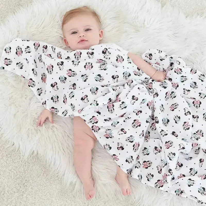 aden__anais__cobertor_swa_SKU6MZWKOgH_6.webp Aden + Anais - Cobertor Swaddle, Cobertores de Musselina, 4 unidades, Arco-íris da Minnie Mouse Discount