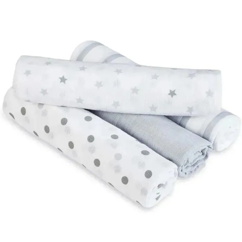 aden__anais__cobertores_s_SKUxwlXRKt8_0.webp Aden + Anais - Cobertores Swaddleplus de musselina Dove 4 unidades, cinza/branco Sale