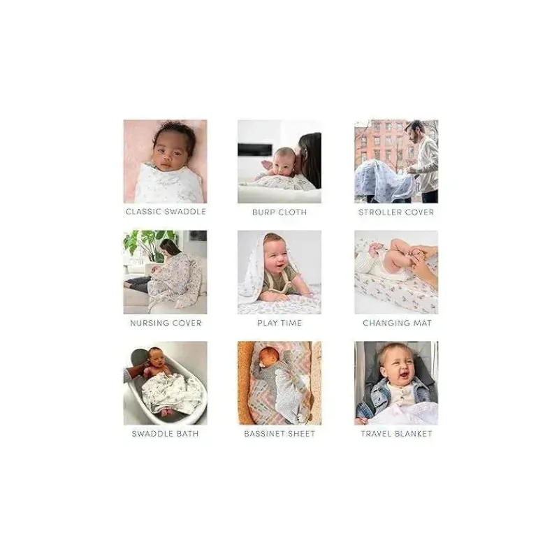 aden__anais__pk_essential_SKU3Vdho8XL_4.webp Aden + Anais - 4Pk Essential Dino Jungle Swaddle Blankets Discount
