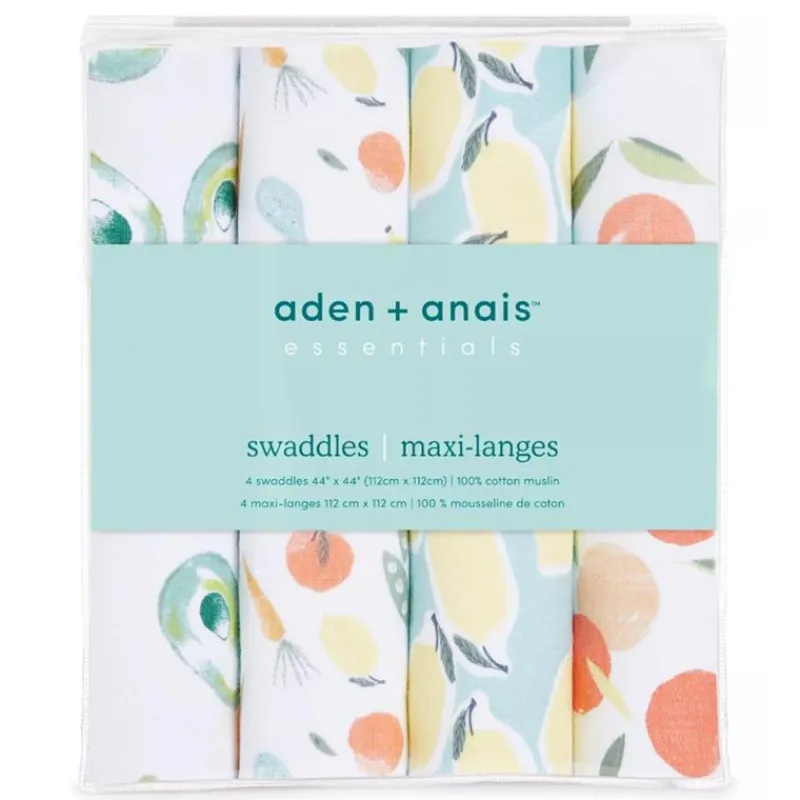 aden__anais__pk_essential_SKUTrsmHzHS_1.webp Aden + Anais - 4Pk Essentials Muslin Swaddle Blankets, Farm to Table Fashion