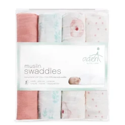 Aden + Anais - 4Pk Essentials Muslin Swaddle Blankets, Full Bloom Clearance