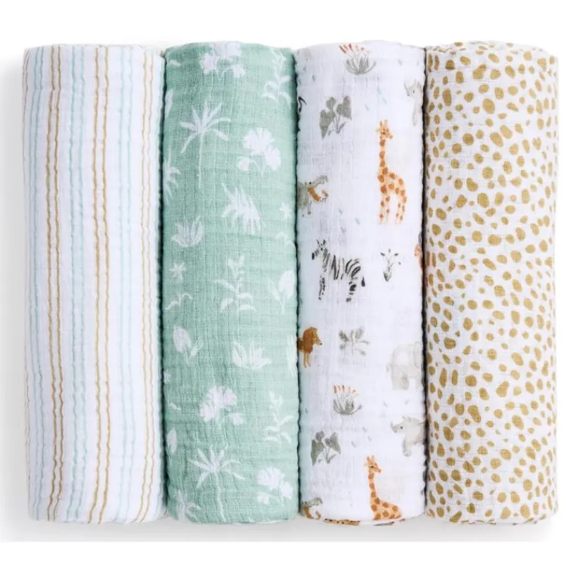 aden__anais__pk_essential_SKUkkaHcaJ0_0.webp Aden + Anais - 4Pk Essentials Cotton Muslin Swaddle, Giraffe Safari Outlet
