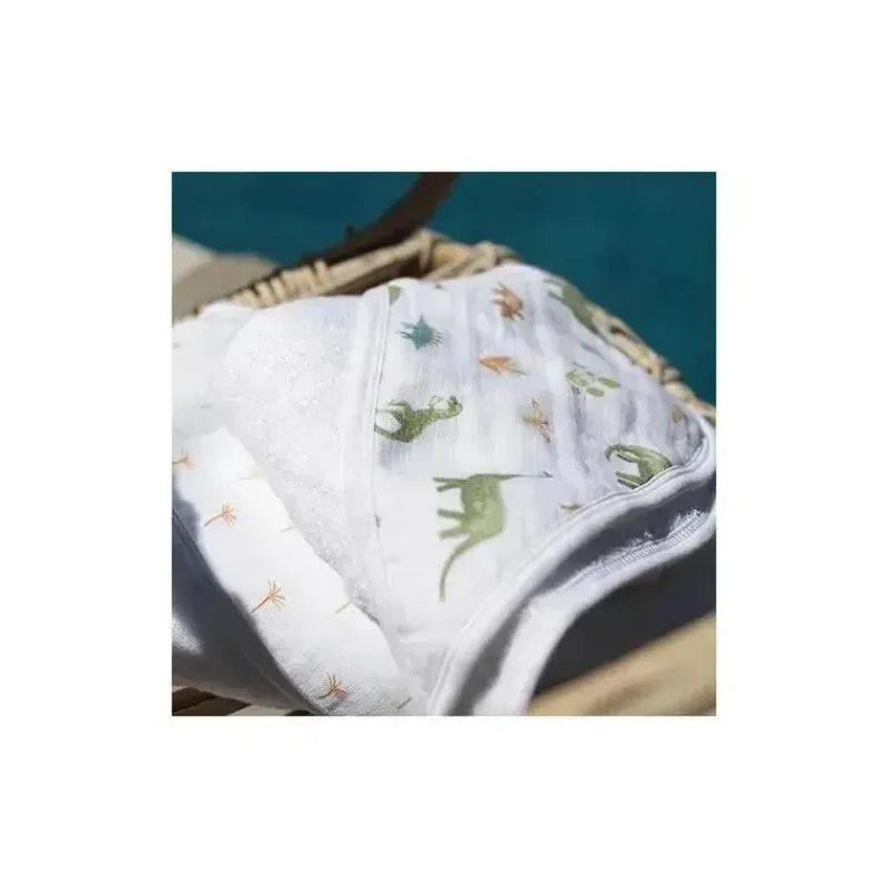 aden__anais__pk_essential_SKUsnlX7xg0_1.webp Aden + Anais - 2Pk Essentials Hooded Dino Jungle Toalha de banho para bebê Discount