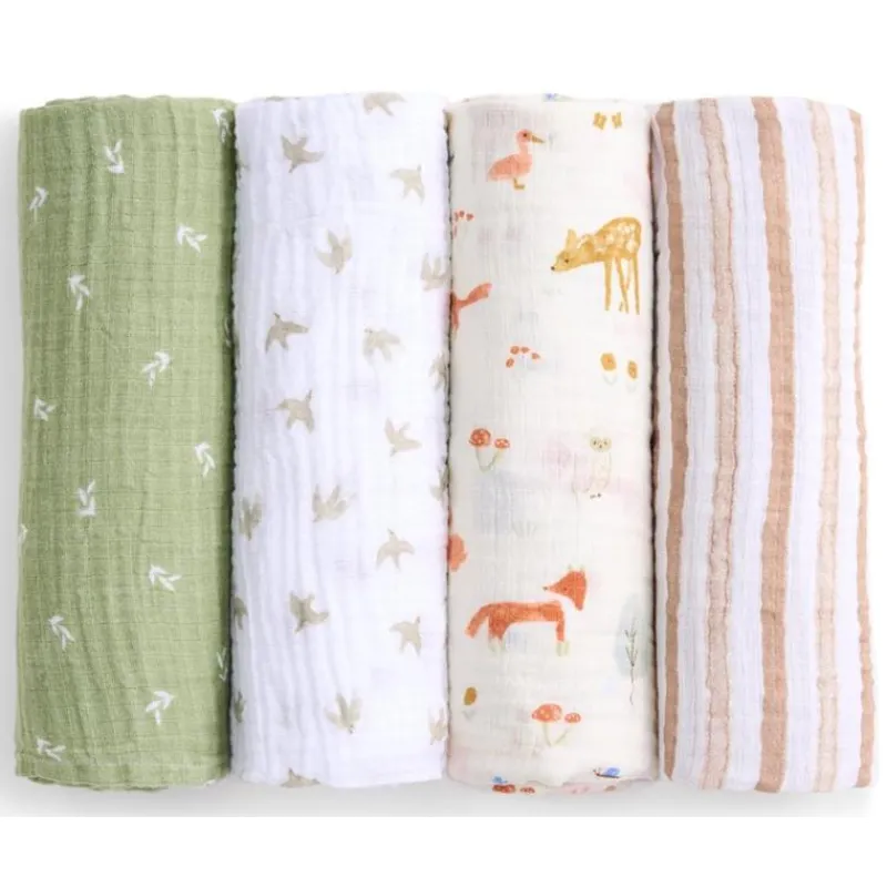 aden__anais__pk_essential_SKUwPNELCbd_0.webp Aden + Anais - 4Pk Essentials Cotton Muslin Swaddle, Sage Woodland Discount