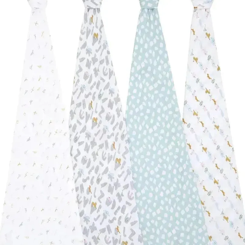 aden__anais__pk_swaddles__SKUl4s1ladz_1.webp Aden + Anais - 4Pk Swaddles de musselina Animais do alfabeto Clearance