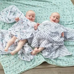 Aden + Anais - Swaddle de musselina de algodão 4Pk, Dinotime Clearance