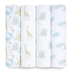 Aden + Anais - Swaddle de musselina de algodão 4Pk, história natural Sale