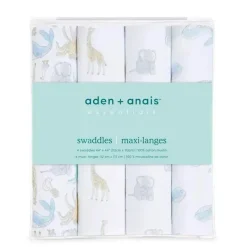 Aden + Anais - Swaddle de musselina de algodão 4Pk, história natural Sale