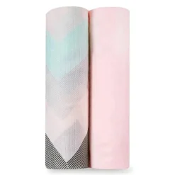 Aden + Anais Swaddles macios e sedosos Ziggy Pink Pacote com 2 Online
