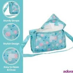 Adora - Bolsa de fraldas para boneca, inclui trocador e 2 fraldas de boneca, Blue Flower Power Discount