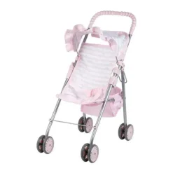 Adora - Carrinho de boneca com coração rosa pastel com sombra de guarda-chuva e acabamento com babados Online