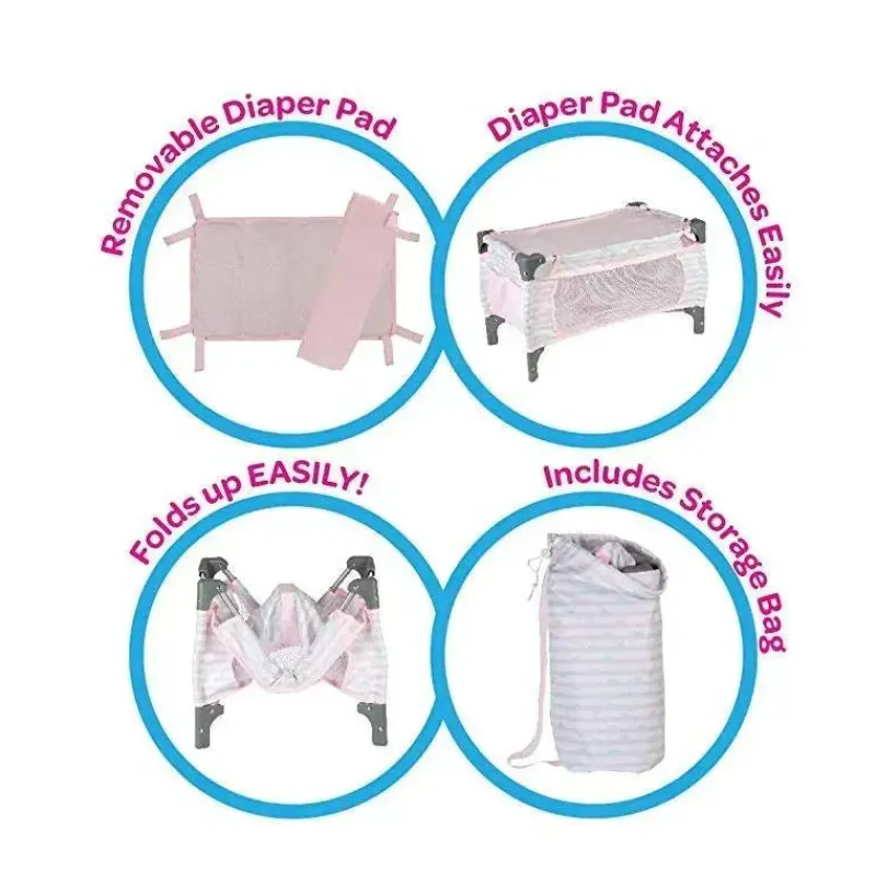 adora_crib_pink_deluxe_pa_SKU8nZa6Jjl_4.webp Adora Crib Pink Deluxe Pack N Play (conjunto de 7 peças) Fashion