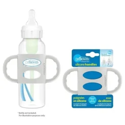 Dr. Brown's Alças estreitas para mamadeira 100% silicone da Dr. Brown, cinza Discount