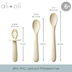 Ali + Oli - conjunto de colher multiestágio 3Pk para bebê, Coco Online