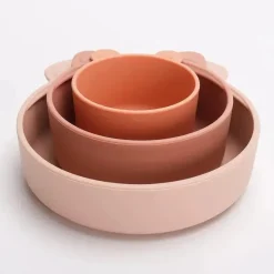 Ali + Oli - conjunto de tigela de lanche empilhável 3Pk, blush terracota Hot