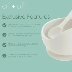 Ali + Oli - conjunto de ventosa e colher de silicone, blush Hot