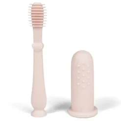 Ali + Oli - Conjunto oral de escova de dentes e limpador de língua para bebês, blush Sale