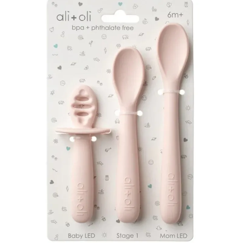 Ali + Oli - (3-Pc) Multi Stage Spoon Set For Baby, Blush Discount