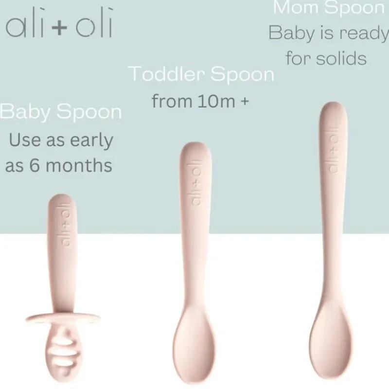 Ali + Oli - (3-Pc) Multi Stage Spoon Set For Baby, Blush Discount