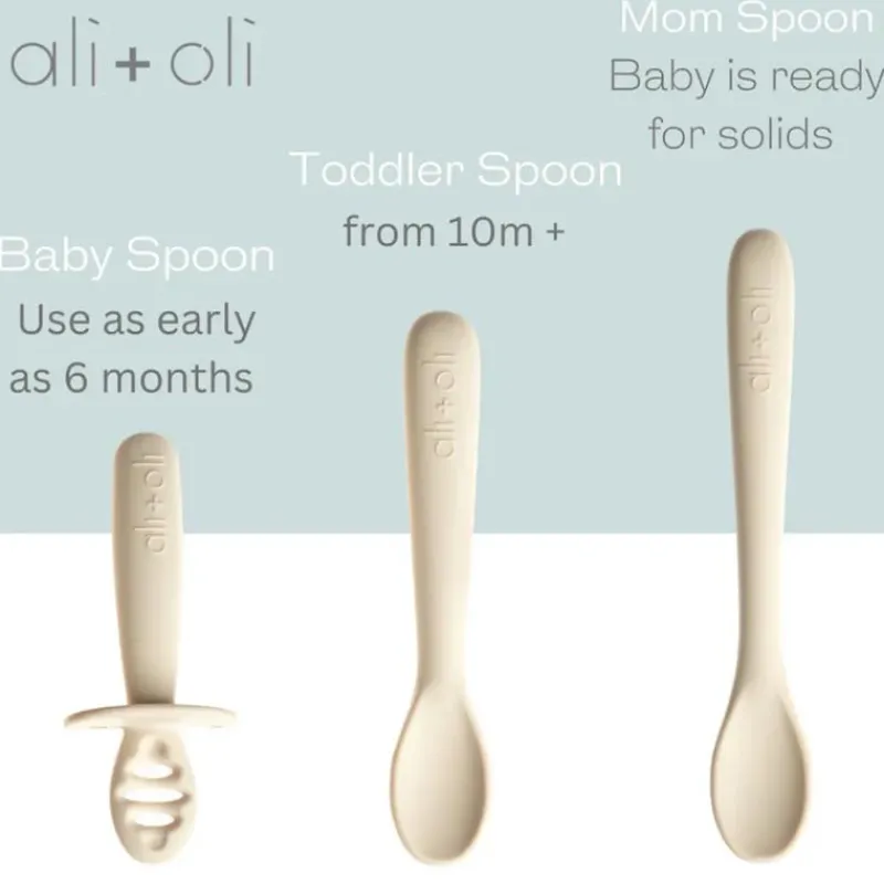 Ali + Oli S25 - Multi Stage Spoon Set For Baby, Coco Clearance