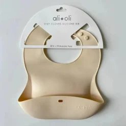 Ali + Oli Silicone Baby Babador Roll Up &amp; Stay Closed (Areia) Best