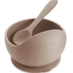 Ali + Oli Ali + Tigela e Colher de Sucção Oli (Taupe) Clearance