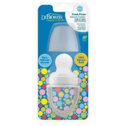Dr. Brown's Alimentador de silicone Dr. Brown's Fresh Firsts, cinza, 1 pacote Fashion