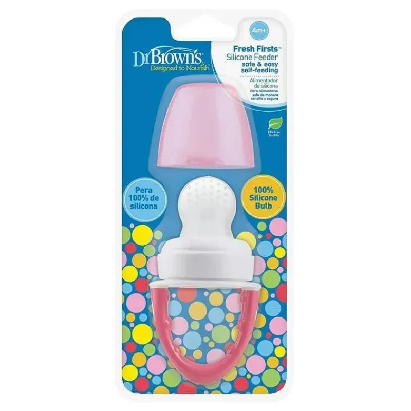 alimentador_de_silicone_d_SKUVzDqZPhn_0.webp Dr. Brown's Alimentador de silicone Dr. Brown's Fresh Firsts, rosa, 1 pacote Clearance