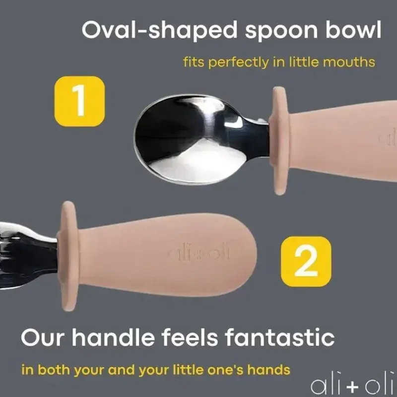 alioli__conjunto_de_apren_SKUxcz4E4rp_5.webp Ali + Oli Ali+Oli - Conjunto de aprendizagem de colher e garfo para crianças, 6m+, rosa Discount