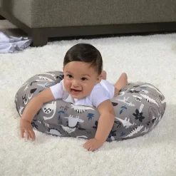 Boppy Almofada de alimentação e apoio infantil - dinossauros cinza Clearance