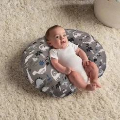 Boppy Almofada de alimentação e apoio infantil - dinossauros cinza Clearance