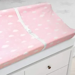 American Baby Company American Baby - Heavenly Soft Chenille Contoured Trocador Capa 17 X 35 X 5, Nuvens Rosa New