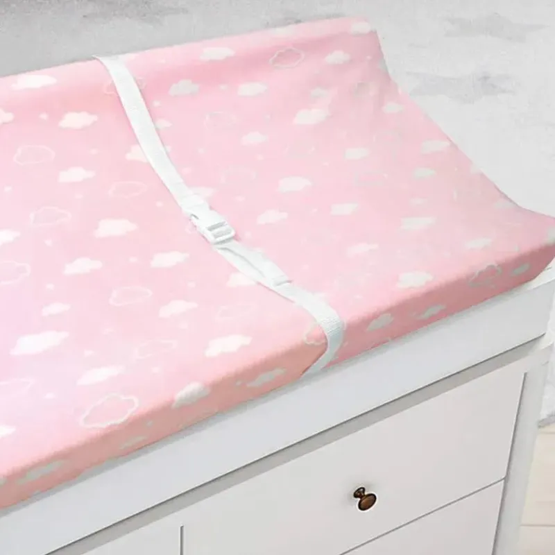 american_baby__heavenly_s_SKUnKPVZye0_1.webp American Baby Company American Baby - Heavenly Soft Chenille Contoured Trocador Capa 17 X 35 X 5, Nuvens Rosa New