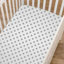 American Baby Company American Baby - Lençol de berço 100% algodão natural percal, bolinhas Discount