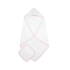 American Baby Company American Baby - toalha orgânica com capuz e toalhinha, setas douradas/rosa Fashion